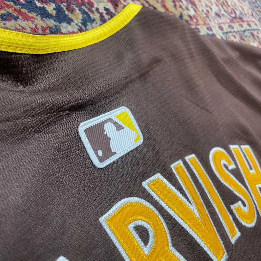 00s San Diego Padres Yu Darvish Nike Baseball Jersey Brown Yellow‎ Stitched XXXL